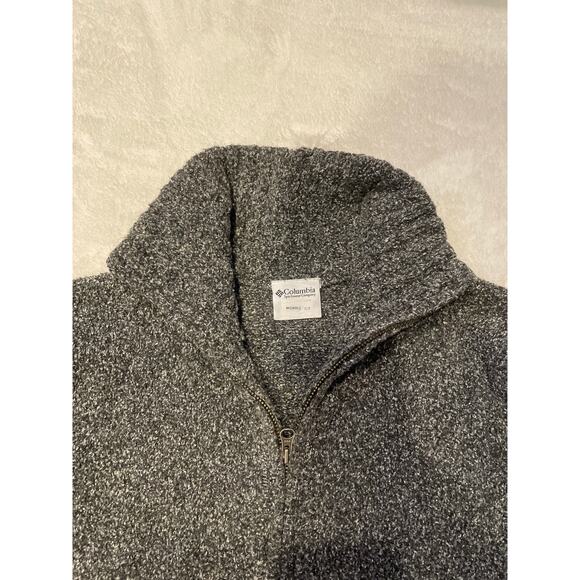 COLUMBIA Women's S Full Zip Sweater Jacket Gray Marl Knit Mock Neck Warm Outdoor - Picture 5 of 8